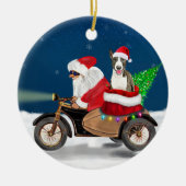 Bull Terrier Dog kerstkerstkerstman Keramisch Ornament (Voorkant)