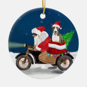 Bull Terrier Dog kerstkerstkerstman Keramisch Ornament