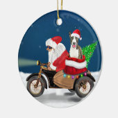 Bull Terrier Dog kerstkerstkerstman Keramisch Ornament (Links)