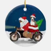 Bull Terrier Dog kerstkerstkerstman Keramisch Ornament (Achterkant)