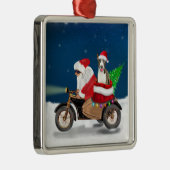 Bull Terrier Dog kerstkerstkerstman Metalen Ornament (Rechts)