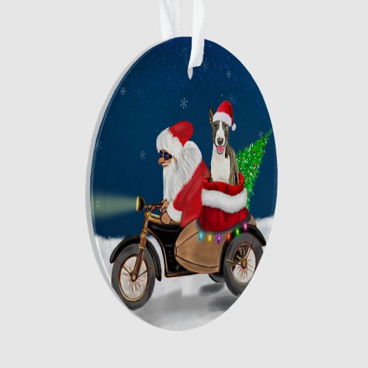 Bull Terrier Dog kerstkerstkerstman Ornament (voorkant)