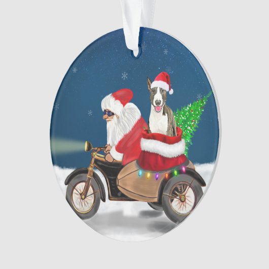 Bull Terrier Dog kerstkerstkerstman Ornament (voorkant)