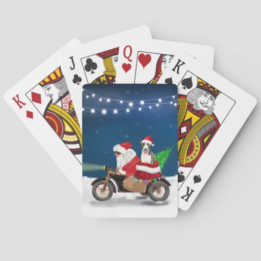 Bull Terrier Dog kerstkerstkerstman Pokerkaarten (Achterkant)