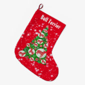 Bull Terrier Dog Kerstmis Big Tree Decoration Red Grote Kerstsok (Voorkant (Hangend))