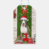 Bull Terrier Dog Kerstmis Cadeaulabel (Achterkant)