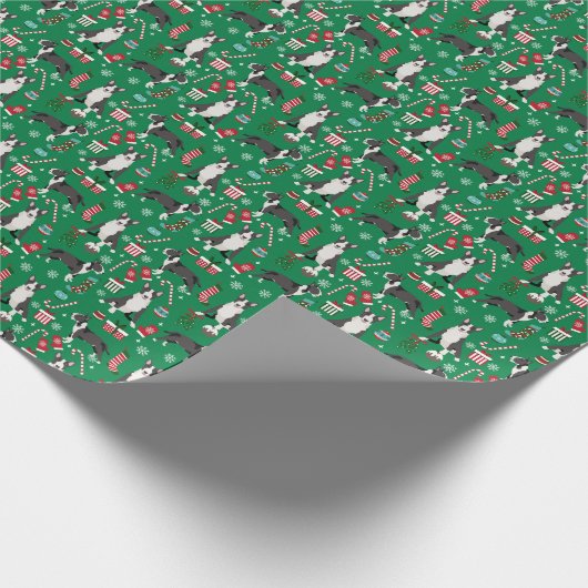 Bull Terrier Dog Kerstmis Cadeaupapier (Hoek)