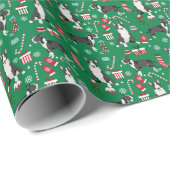 Bull Terrier Dog Kerstmis Cadeaupapier (Rol Hoek)