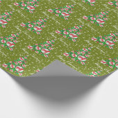 Bull Terrier Dog Kerstmis Holiday Green Cadeaupapier (Hoek)