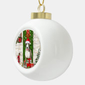 Bull Terrier Dog Kerstmis Keramische Bal Ornament (Rechts)