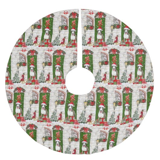 Bull Terrier Dog Kerstmis Kerstboom Rok (Voorkant)