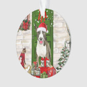 Bull Terrier Dog Kerstmis Ornament (voorkant)