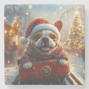 Bull Terrier Dog Kerstmis Stenen Onderzetter