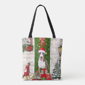 Bull Terrier Dog Kerstmis Tote Bag (Achterkant)