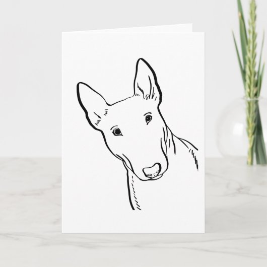Bull Terrier Dog Line Art Gift Idee Kaart (Voorkant)