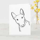 Bull Terrier Dog Line Art Gift Idee Kaart (Gele Bloem)