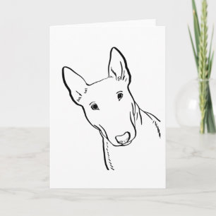 Bull Terrier Dog Line Art Gift Idee Kaart