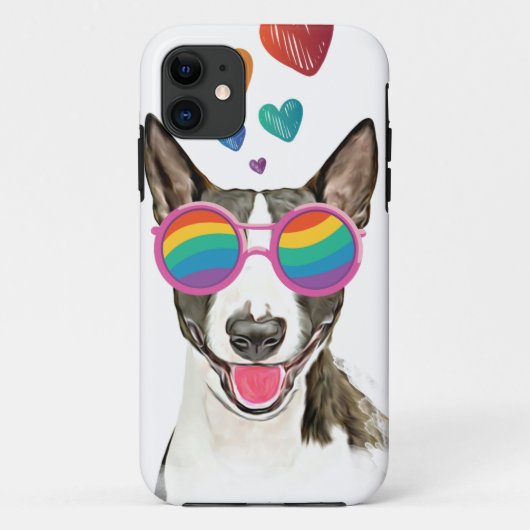Bull Terrier Dog met Hearts Valentijnsdag Case-Mate iPhone Case (Achterkant)