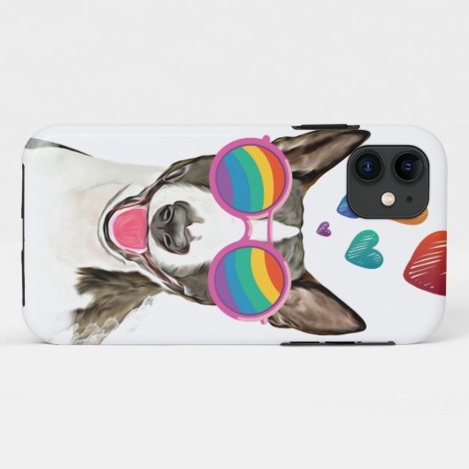 Bull Terrier Dog met Hearts Valentijnsdag Case-Mate iPhone Case (Achterkant (horizontaal))