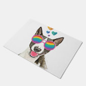 Bull Terrier Dog met Hearts Valentijnsdag Deurmat (Schuin)