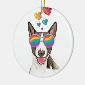 Bull Terrier Dog met Hearts Valentijnsdag Keramisch Ornament (Links)