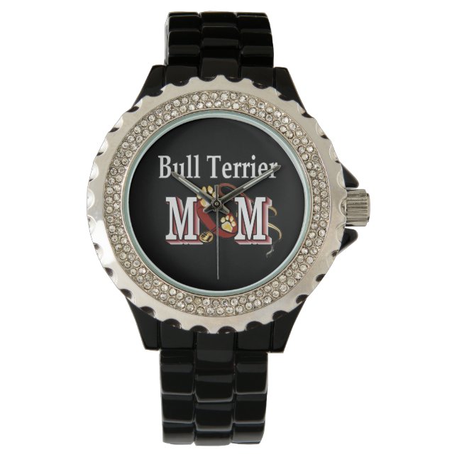 Bull Terrier Dog MOM Horloge (Voorkant)