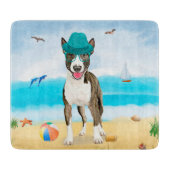 Bull Terrier Dog op Beach Snijplank (Voorkant)