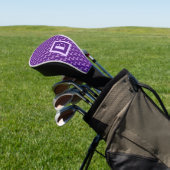 Bull Terrier Dog Paarse Silhouette Monogram Golfheadcover (Insitu)
