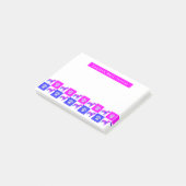 Bull Terrier Dog & Paw Hot Pink & Blue Silhouette Post-it® Notes (Schuin)
