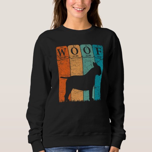 Bull Terrier Dog Periodic Table Elements Dog Wof Trui (Voorkant)