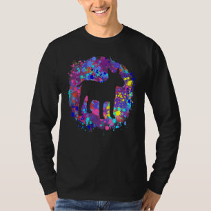 Bull Terrier Dog Pink Waterverf Splatter Art Love T-shirt