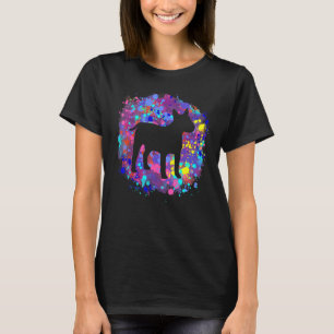 Bull Terrier Dog Pink Waterverf Splatter Art Love T-shirt