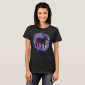 Bull Terrier Dog Pink Waterverf Splatter Art Love T-shirt (Voorkant volledig)