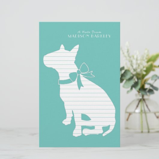 Bull Terrier Dog Puppy Briefpapier (Staand voorkant)