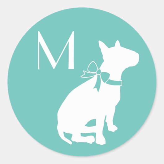 Bull Terrier Dog Puppy Ronde Sticker (Voorkant)