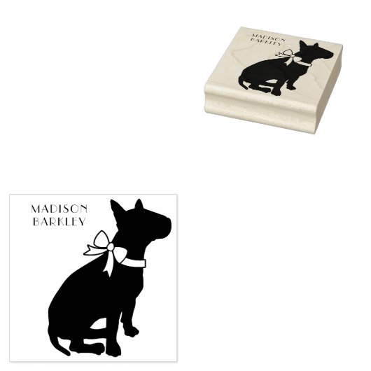 Bull Terrier Dog Puppy Rubberstempel (Gestempeld)