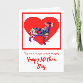 Bull Terrier Dog Red Heart Kaart moederdag