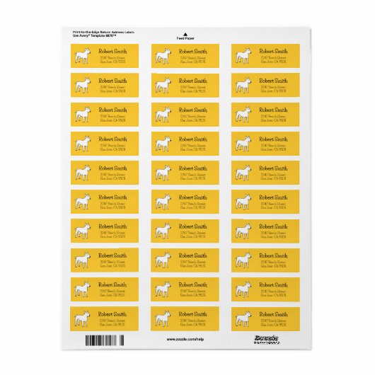 Bull Terrier Dog Return Address Labels (Full Sheet)