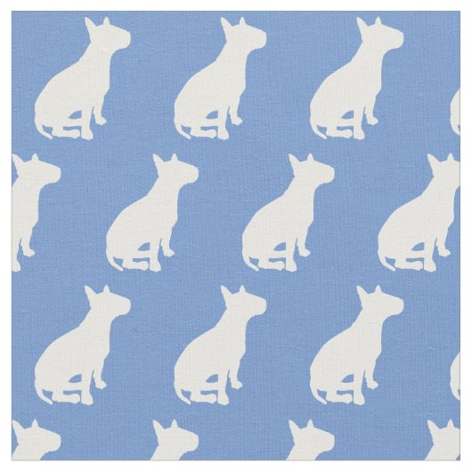 Bull Terrier Dog Silhouette Pet Blue Stof (Close Up)