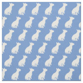 Bull Terrier Dog Silhouette Pet Blue Stof (Swatch)