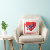 Bull Terrier Dog Silhouette Red Heart Moederdag Kussen (Stoel)