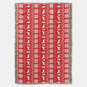 Bull Terrier Dog Silhouettes kerstpatroonrood Deken (Voorkant Verticaal)