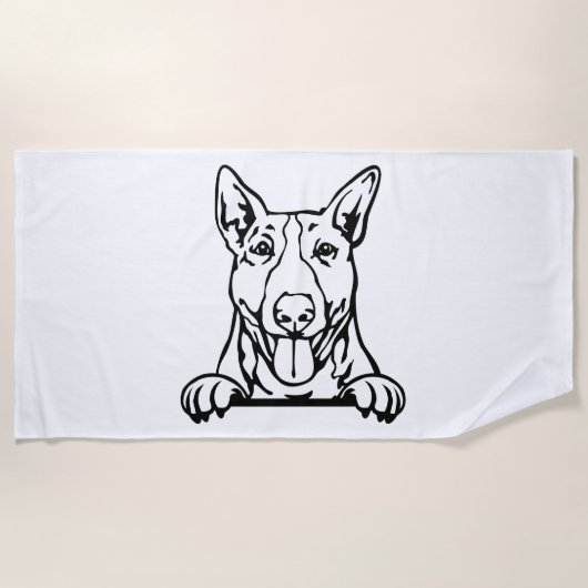 Bull Terrier dog Strandlaken (Voorkant)