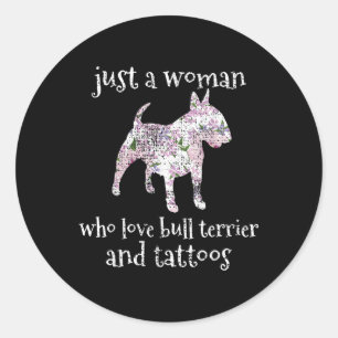 Bull Terrier Dog Tattoo _1 Ronde Sticker