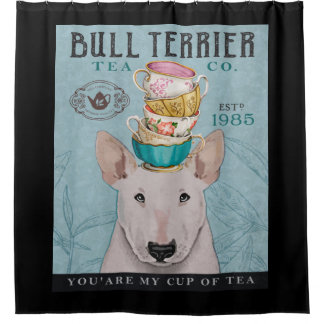 Bull Terrier Dog Tea Douchegordijn