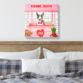 Bull Terrier Dog Valentijnsdag Kissing Booth Canvas Afdruk (Insitu (Slaapkamer))