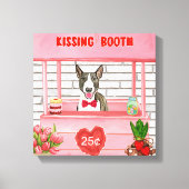 Bull Terrier Dog Valentijnsdag Kissing Booth Canvas Afdruk (Voorkant)