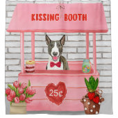 Bull Terrier Dog Valentijnsdag Kissing Booth Douchegordijn (Voorkant)