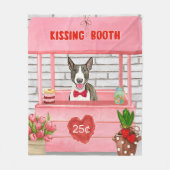 Bull Terrier Dog Valentijnsdag Kissing Booth Fleece Deken (Voorkant)