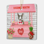 Bull Terrier Dog Valentijnsdag Kissing Booth Keramisch Ornament (Links)
